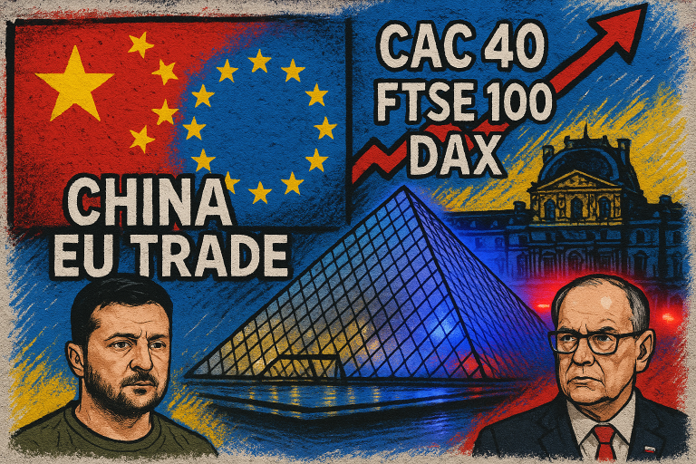 Europe bulletin: China-EU talks, market gains, Louvre heist, Poland-Russia tensions