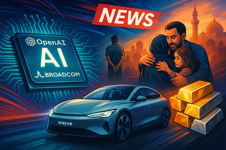 Evening digest: OpenAI-Broadcom deal, Hamas releases Israeli hostages, gold touch record high